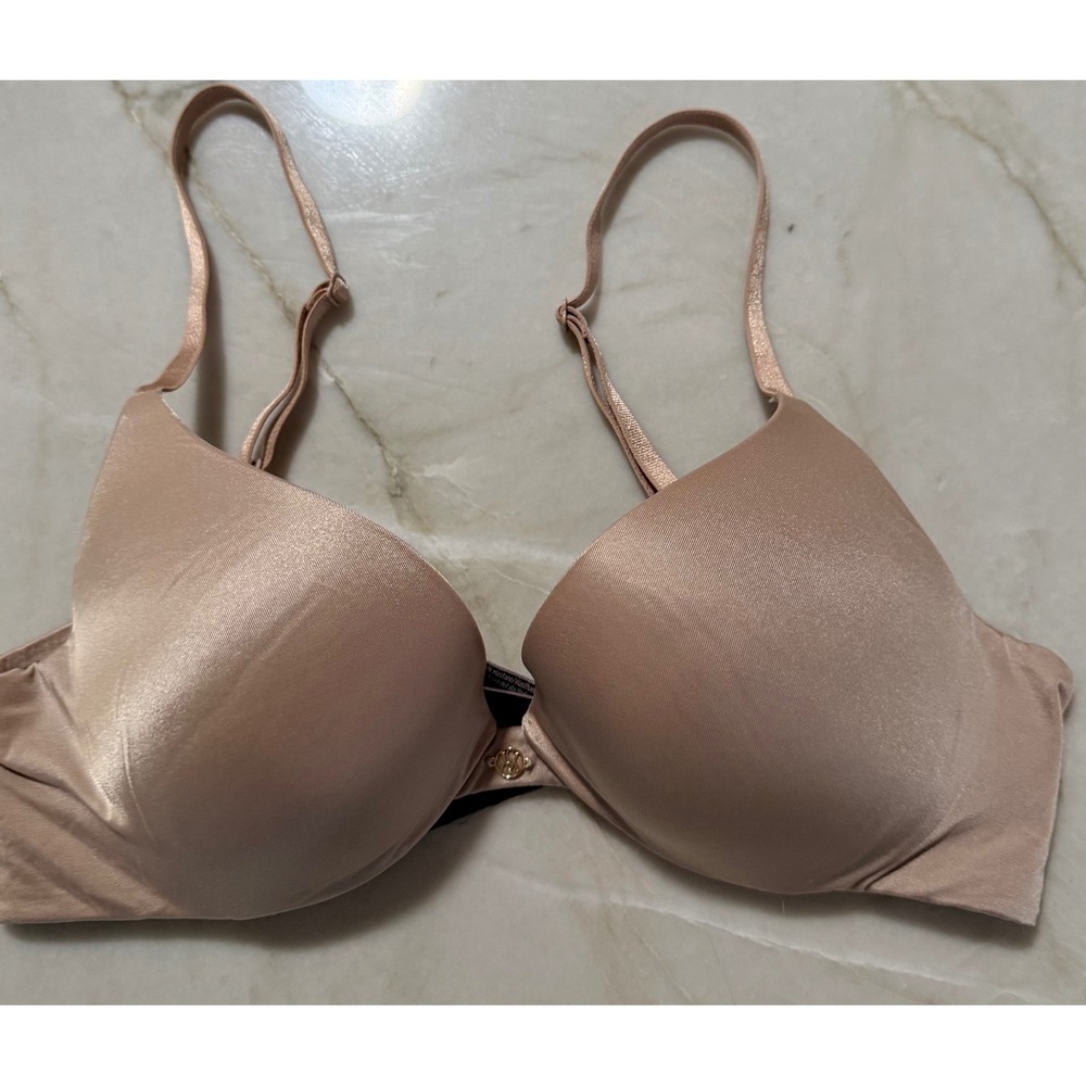 Victoria's Secret So Obsessed Push Up Bra Nude Beige Champagne Gold Hardware 34B